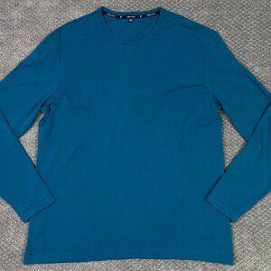 Public Rec Shirt Men's 2XL Teal Blue Long Sleeve Performance Wear Gym Stretch